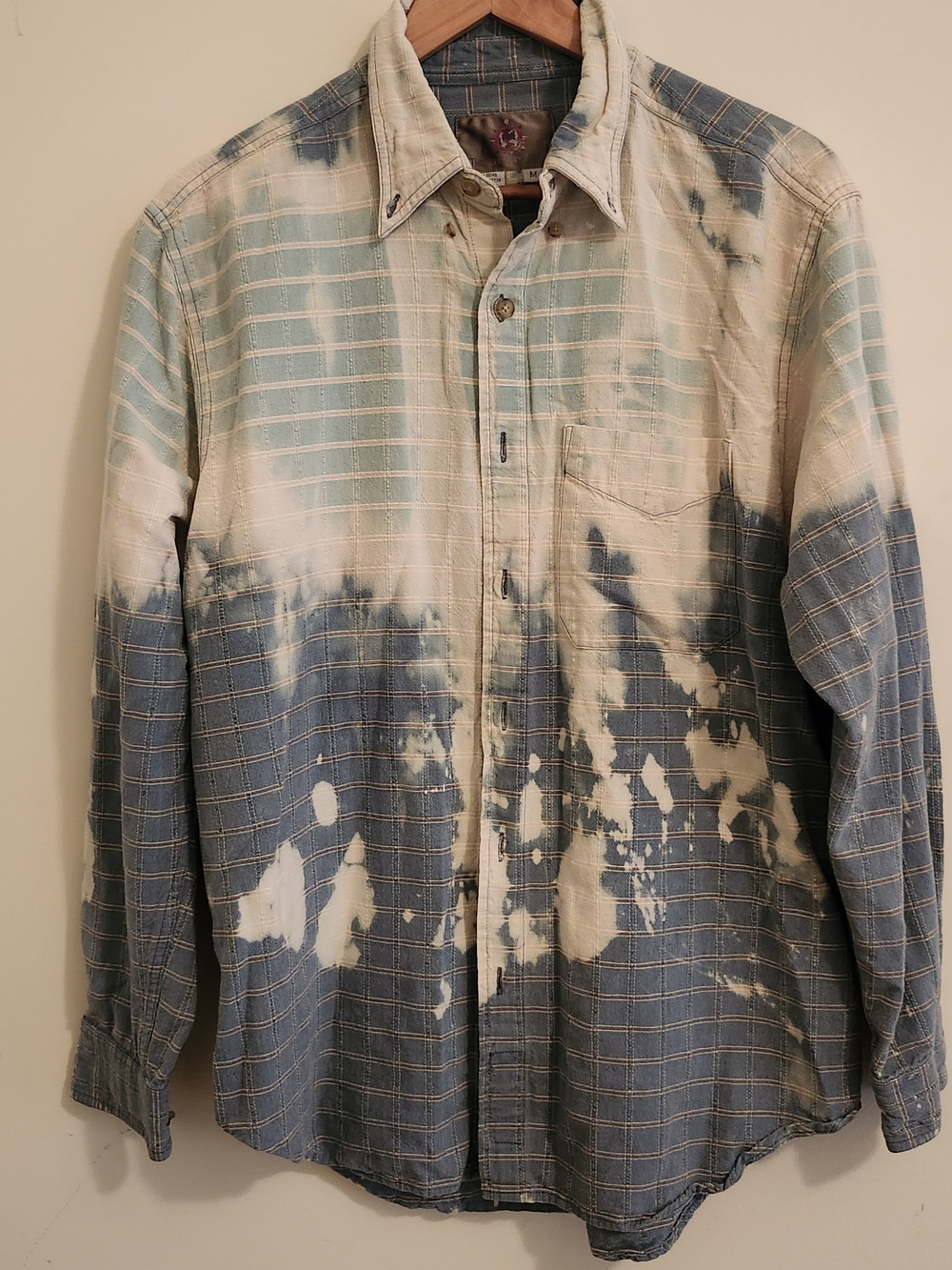 The Territory Ahead Blue and White Washed Plaid Shirt